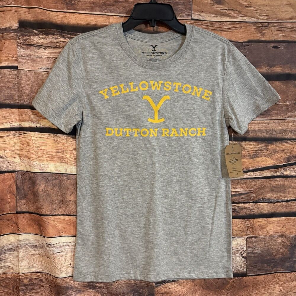 Yellowstone Dutton Ranch Graphic T-Shirt Grey Size Small NWT Barn TV Show Tee